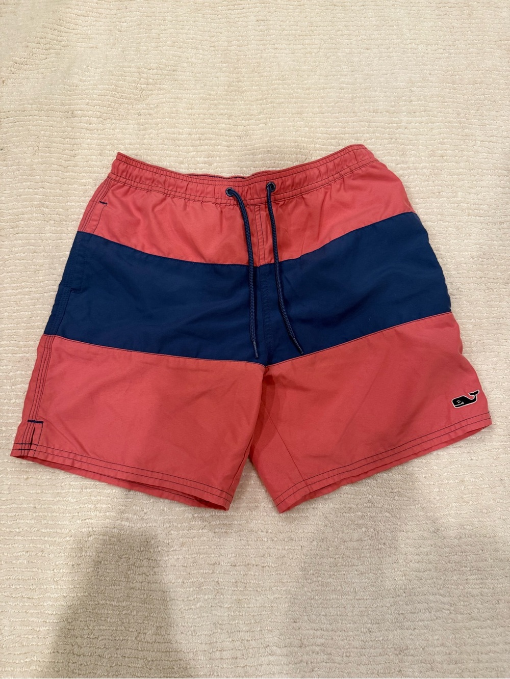 Vineyard Vines Red and Navy Boys' Swim Trunks